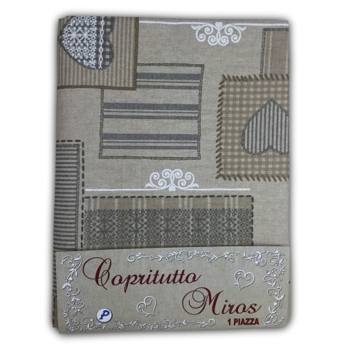 TELO ARREDO COPRITUTTO GRAN FOULARD COPRILETTO COPRIDIVANO  TESSUTO BRASSERIE BEIGE