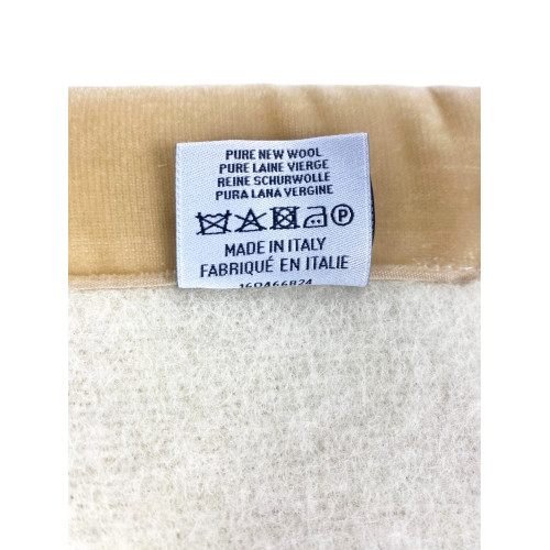 MANTA BICOLOR de auténtica pura LANA virgen suave y cálida Beige