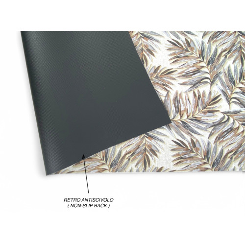 Alfombra de cocina antideslizante Runner - Alfombra de cocina Runner lavable, Patrón de hojas, Diseño moderno - Made in Italy