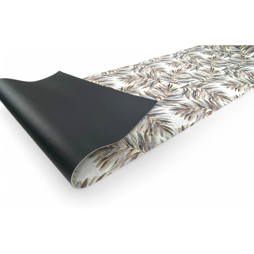 Non-slip Runner Kitchen Rug - Washable Runner, Leaf Pattern, Modern Design - Made in Italy