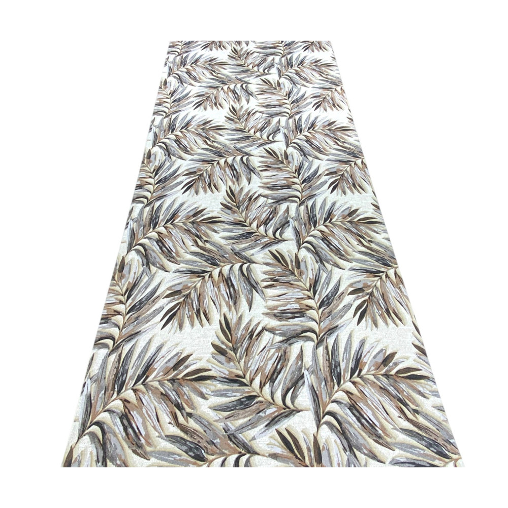 Non-slip Runner Kitchen Rug - Washable Runner, Leaf Pattern, Modern Design - Made in Italy