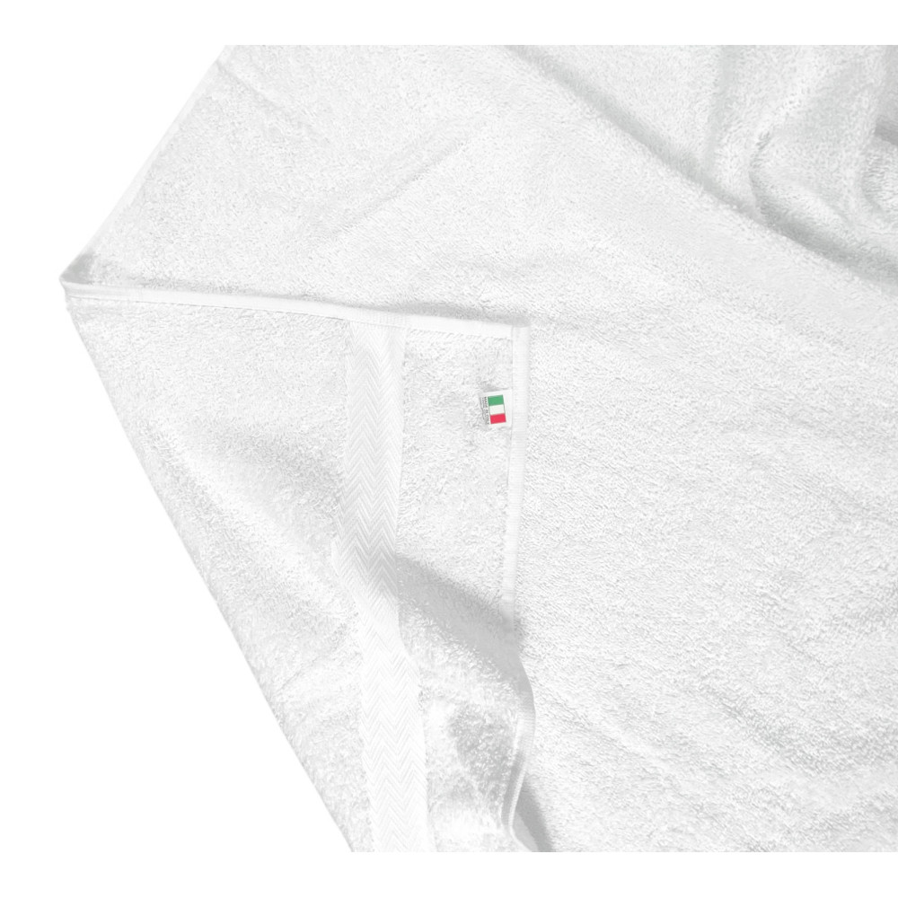 Set of 6 100% White Cotton Terry Towels 60x110 cm | Soft, Absorbent – Ideal for Home, Hotel and B&B – Made in Italy