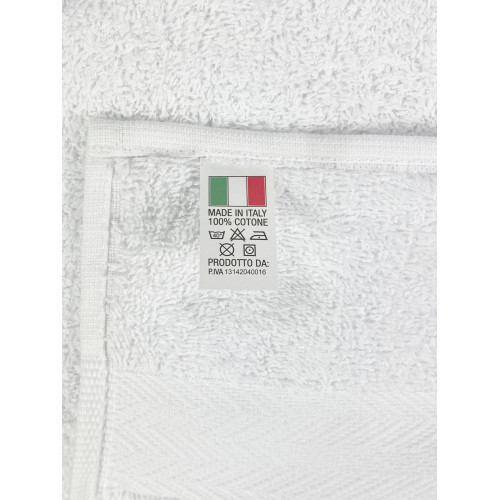 Set of 6 100% White Cotton Terry Towels 60x110 cm | Soft, Absorbent – Ideal for Home, Hotel and B&B – Made in Italy