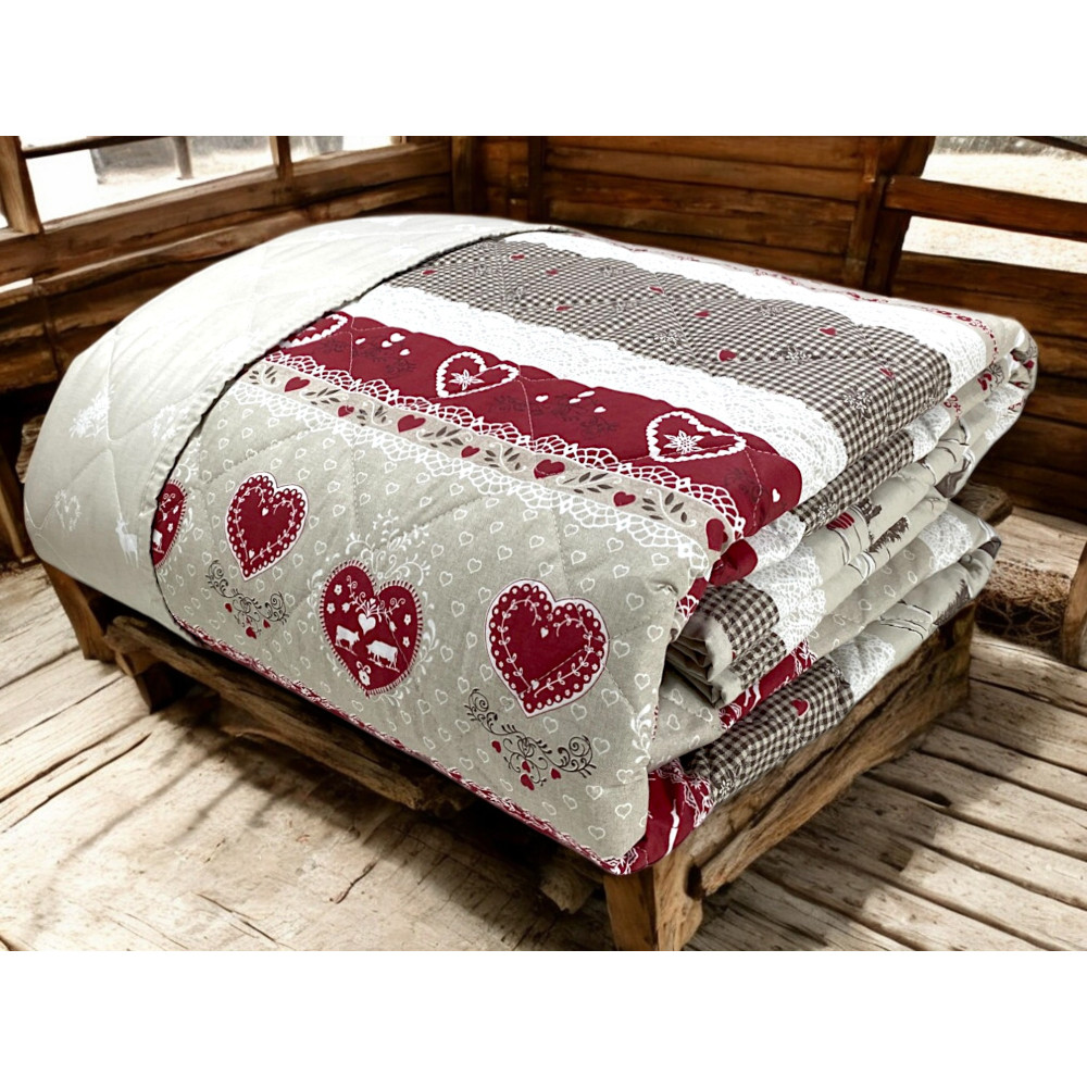 QUILTED BEDSPREAD TYROLEAN Valbadia RED