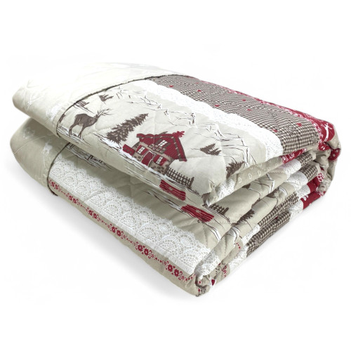 QUILTED BEDSPREAD TYROLEAN Valbadia RED