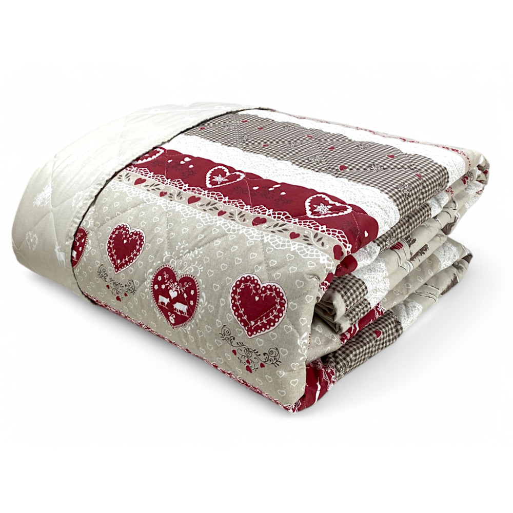 QUILTED BEDSPREAD TYROLEAN Valbadia RED