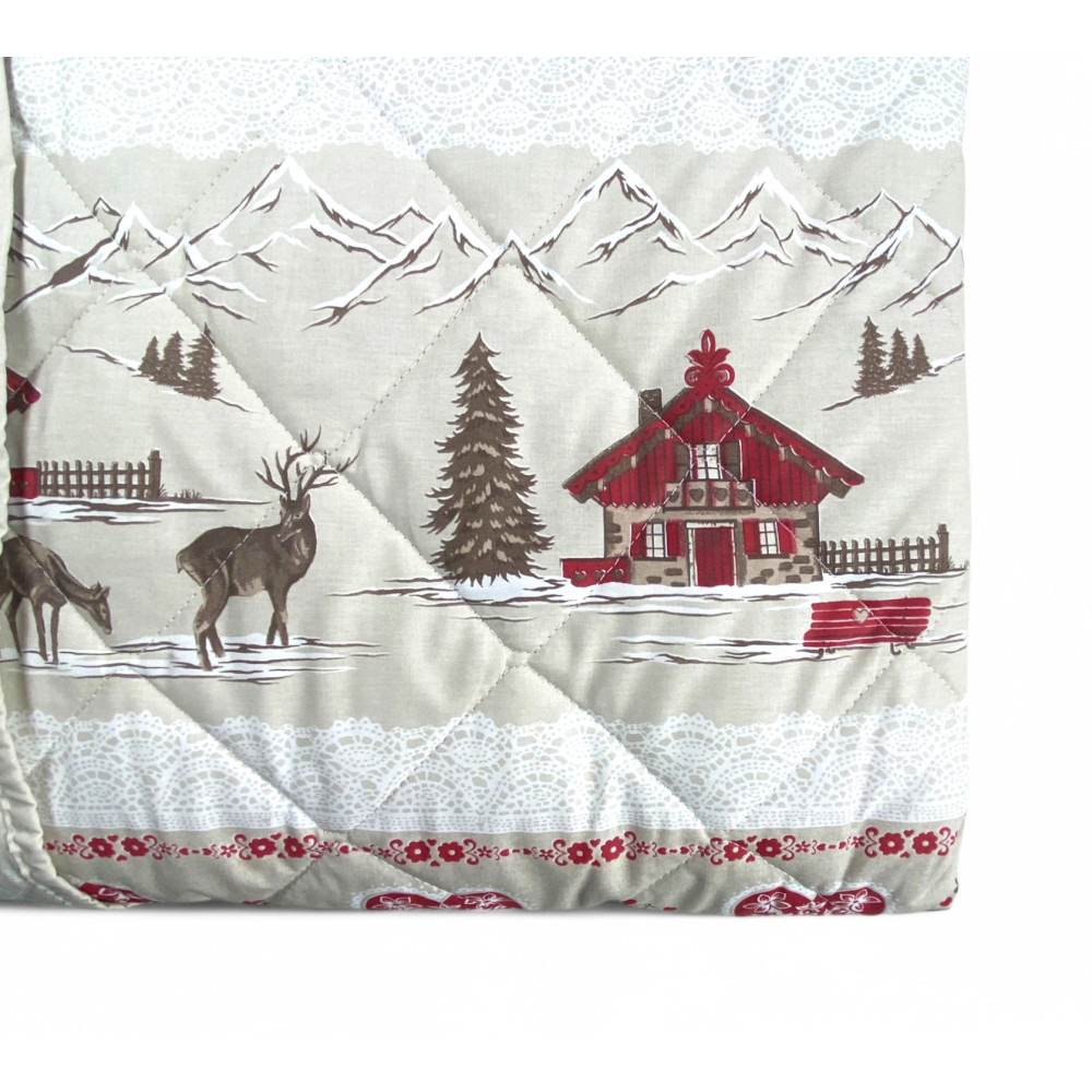 COLCHA ACOLCHADA TIROLINA VALBADIA ROJO