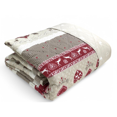 QUILTED BEDSPREAD TYROLEAN Valbadia RED