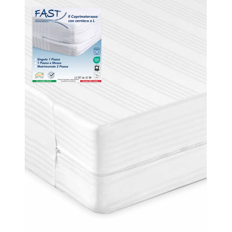 Mattress cover with zipper that completely covers the mattress