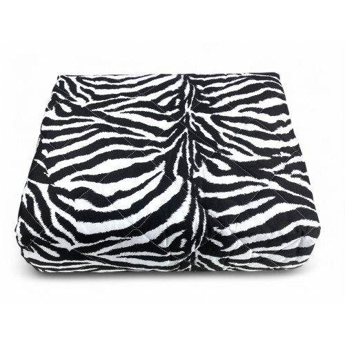 COUVRE-LIT MATELASSÉ ZEBRA BLANC NOIR