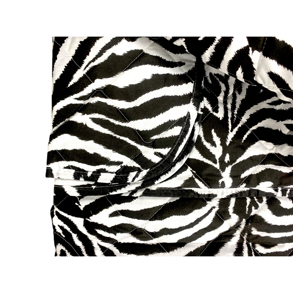 GESTEPPTE TAGESDECKE ZEBRA WEISS SCHWARZ