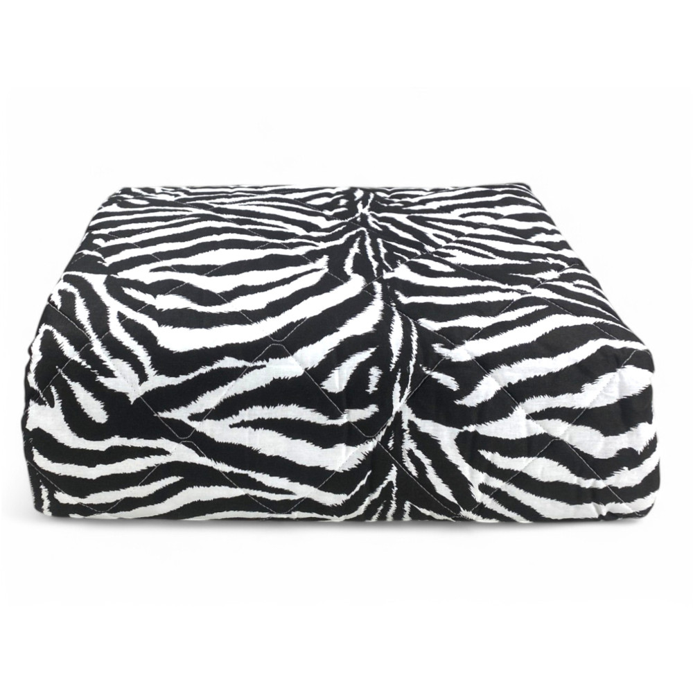 GESTEPPTE TAGESDECKE ZEBRA WEISS SCHWARZ