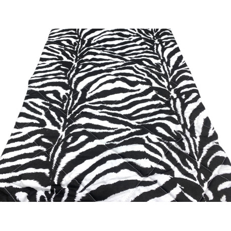 Quilted bedspread in pure black and white zebra cotton