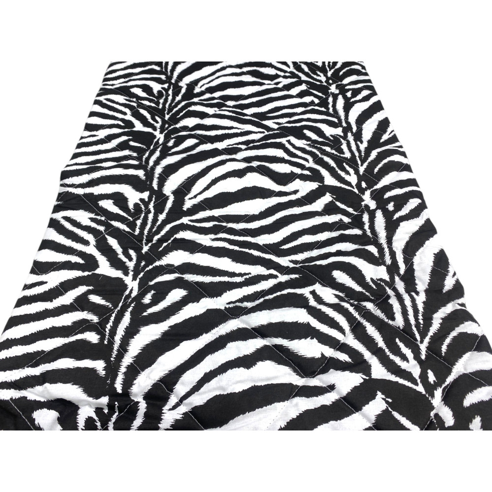 GESTEPPTE TAGESDECKE ZEBRA WEISS SCHWARZ