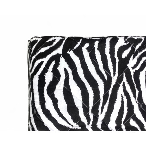QUILTED BEDSPREAD ZEBRA WHITE BLACK
