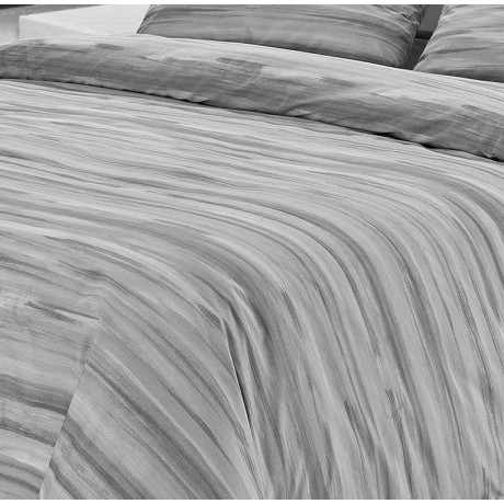 Grey Brushed Kot Lightweight Quilt - Folded Summer Spring Quilt - 100% Cotton - Made in Italy