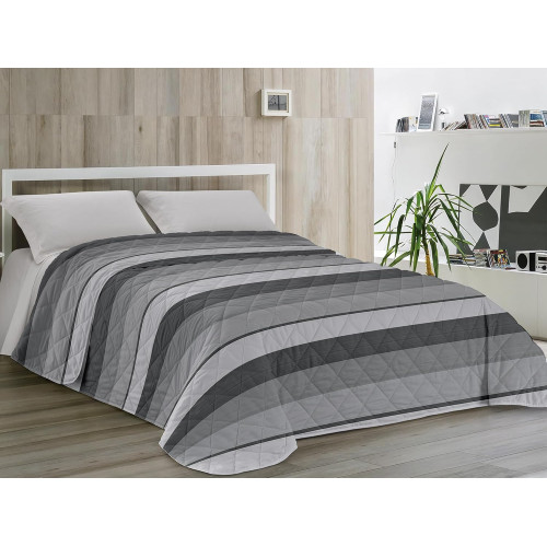 Grey Striped Kot Light Quilt - Spring Summer Quilt - 100% Cotton - Hypoallergenic - Made in Italy