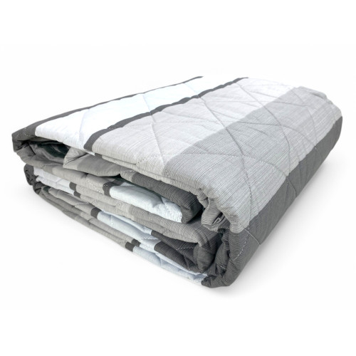 Grey Striped Kot Light Quilt - Spring Summer Quilt - 100% Cotton - Hypoallergenic - Made in Italy