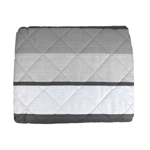 Grey Striped Kot Light Quilt - Spring Summer Quilt - 100% Cotton - Hypoallergenic - Made in Italy