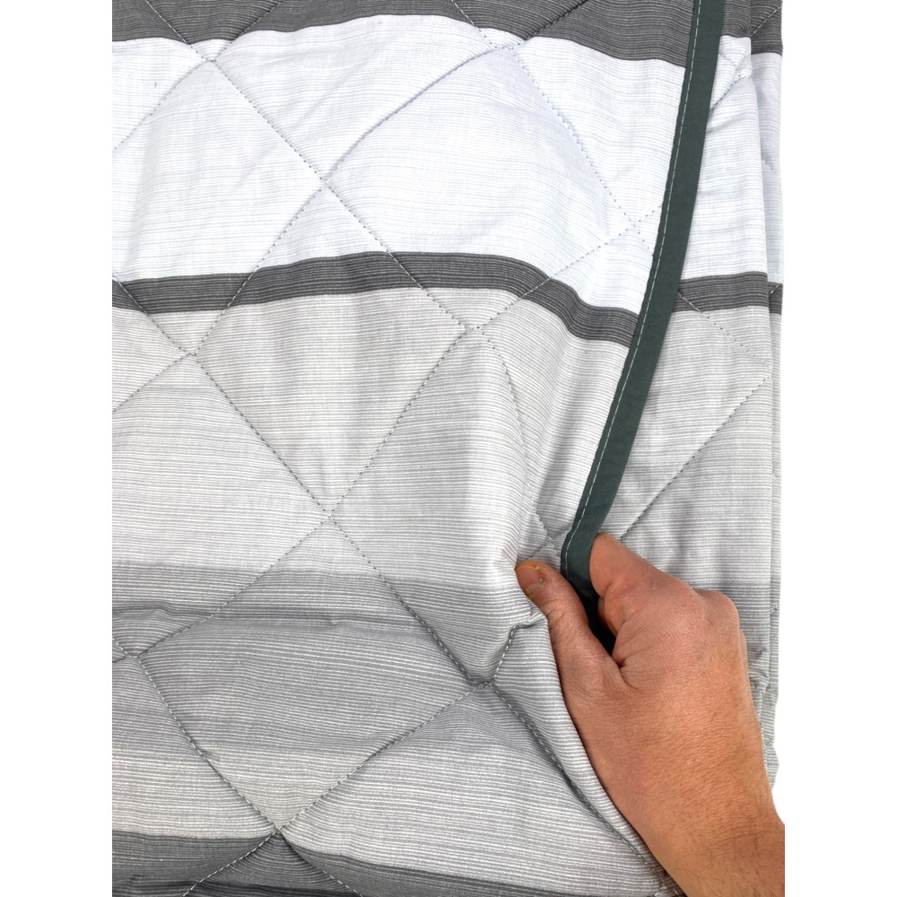 Grey Striped Kot Light Quilt - Spring Summer Quilt - 100% Cotton - Hypoallergenic - Made in Italy