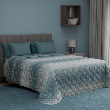 Kot Bollicine Teal Light Quilt - Folded Spring Summer Quilt - 100% Cotton - Made in Italy
