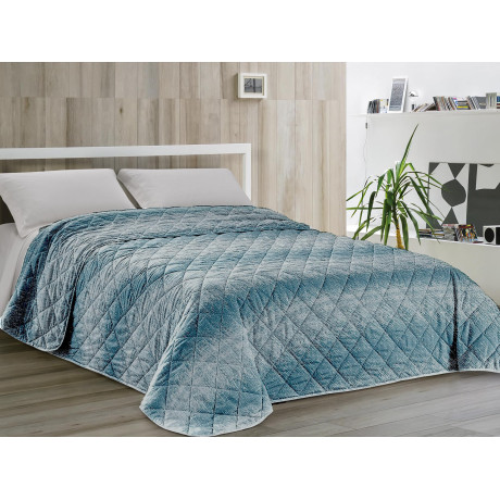 Kot Bollicine Teal Light Quilt - Folded Spring Summer Quilt - 100% Cotton - Made in Italy