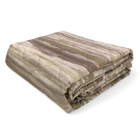Kot Beige Brushed Quilt - Mid-Season Quilted Bedspread - 100% Cotton - Made in Italy