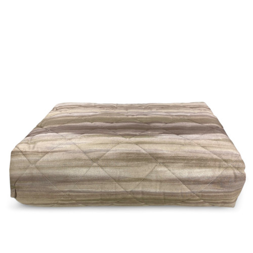 Beige Brushed Kot Quilt - Leichte Baumwolldecke mit Originalverpackung - Made in Italy