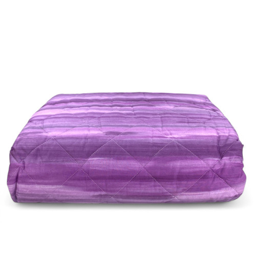 Lilac Brushed Kot Quilt - Detail des Baumwollstoffs und Rautensteppung