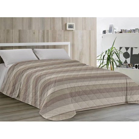 Kot Riga Beige Edredón Claro - Colcha Primavera Verano - 100% Algodón - Made in Italy