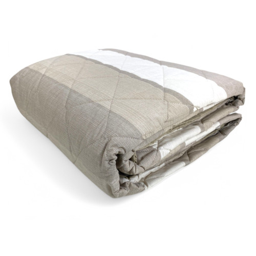 Kot Beige Stripe Light Quilt - Frühling Sommer Quilt - 100% Baumwolle - Hypoallergen - Made in Italy