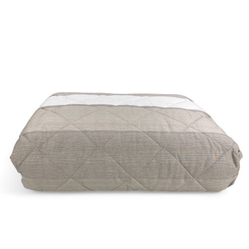 Kot Beige Stripe Quilt - Detail aus Baumwollstoff und Rautensteppung
