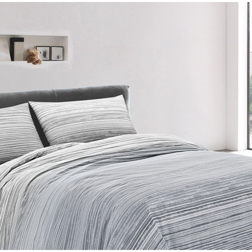 Grau Kot Stripe Light Quilt - Frühling Sommer Quilt - 100% Baumwolle - Hypoallergen - Made in Italy