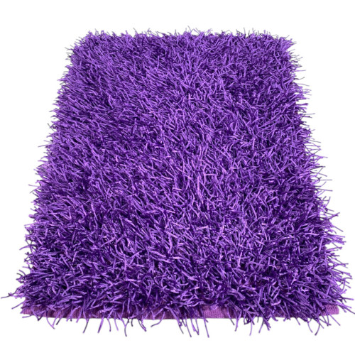 Alfombra peluda moderna lila morada - pelo largo de 6 cm - antideslizante, 12 tamaños - anudada a mano