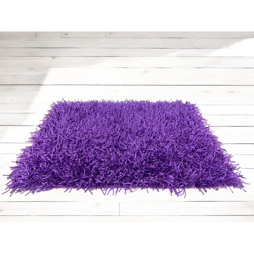 Tapis Shaggy violet lilas moderne - poil de 6 cm de long - antidérapant, 12 tailles - noué à la main
