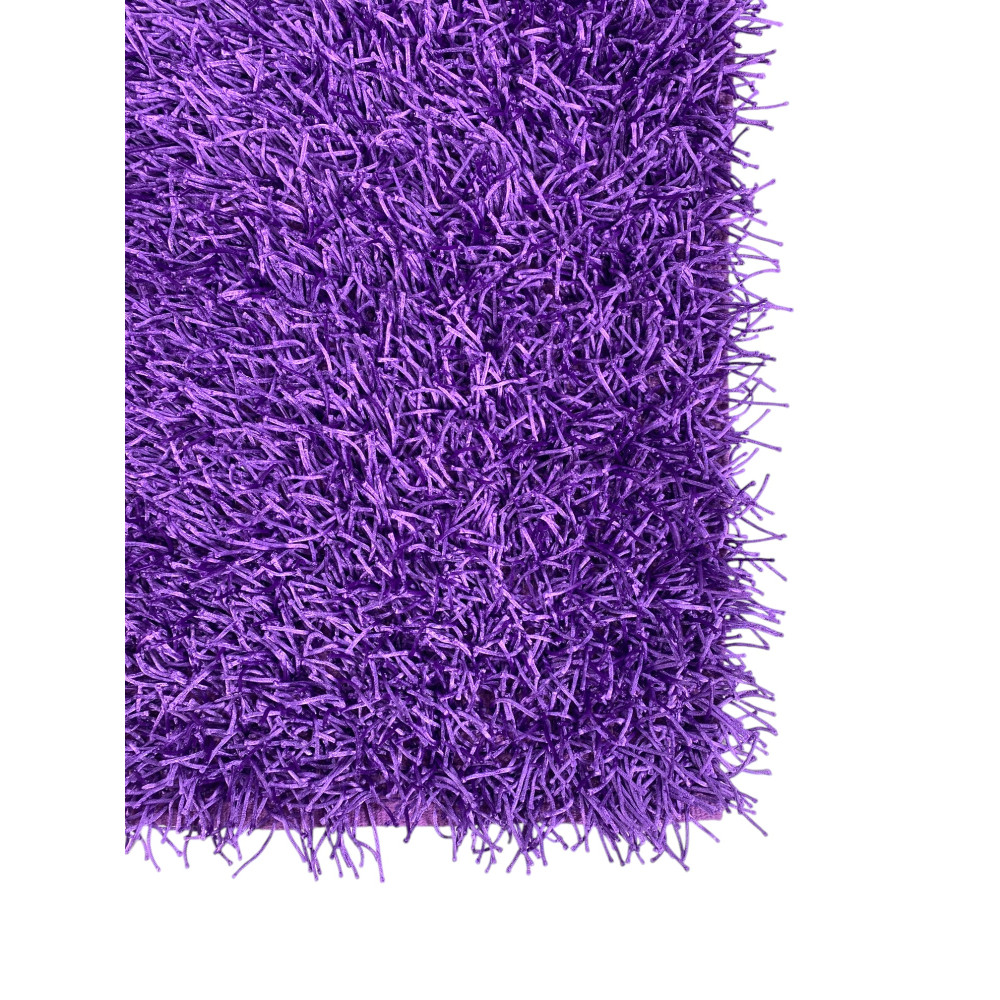 Tapis Shaggy violet lilas moderne - poil de 6 cm de long - antidérapant, 12 tailles - noué à la main