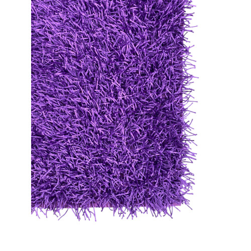 Alfombra peluda moderna lila morada - pelo largo de 6 cm - antideslizante, 12 tamaños - anudada a mano
