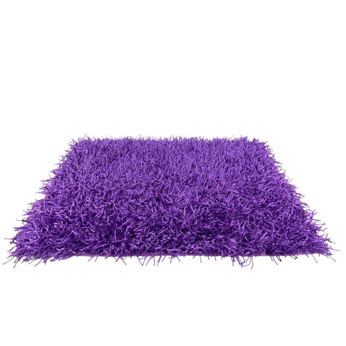 Alfombra peluda moderna lila morada - pelo largo de 6 cm - antideslizante, 12 tamaños - anudada a mano
