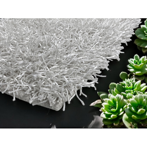 Alfombra Peluda Moderna Blanca - Pelo de 6 cm de largo - Antideslizante, 12 tamaños - Anudada a mano, suave y resistente