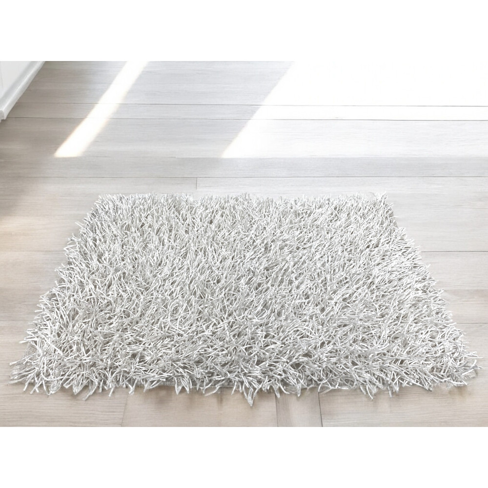 Modern White Shaggy Rug - Pile 6 cm Long - Non-Slip, 12 Sizes - Hand-Knotted, Soft and Resistant