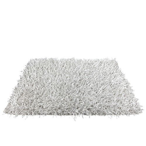 Tapis Shaggy blanc moderne - Velours 6 cm de long - Antidérapant, 12 tailles - Noué à la main, doux et résistant