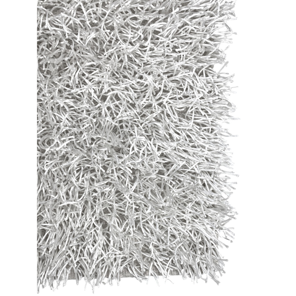 Tapis Shaggy blanc moderne - Velours 6 cm de long - Antidérapant, 12 tailles - Noué à la main, doux et résistant