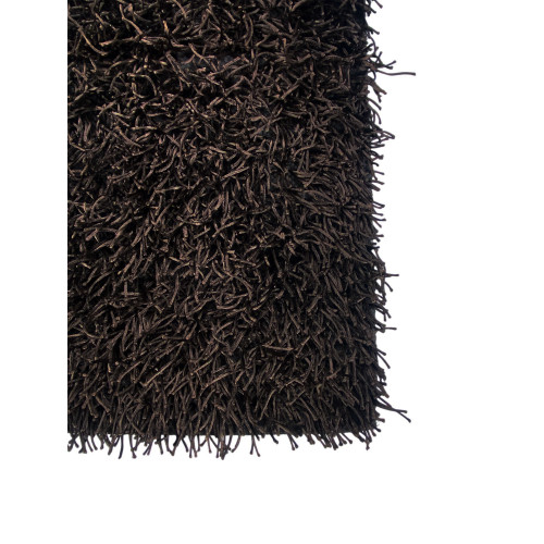 Moderner brauner Shaggy Teppich – Flor 6 cm, rutschfest, 12 Größen – Polyester/Baumwolle – Made in India