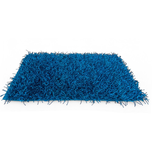 Modern Blue Shaggy Rug - 6 cm Long Pile - Non-Slip, 12 Sizes - Hand-Knotted, Soft and Resistant