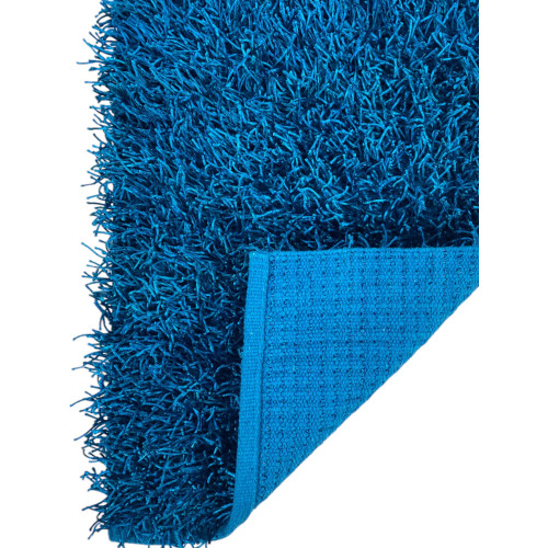 Moderner blauer Shaggy Teppich - 6 cm langflorig - rutschfest, 12 Größen - handgeknüpft, weich und widerstandsfähig