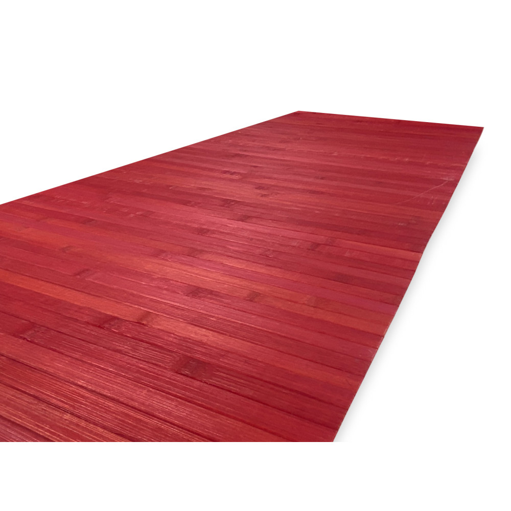 Alfombra de cocina de madera de bambú WOODY - Rojo sólido, antideslizante, fácil de limpiar