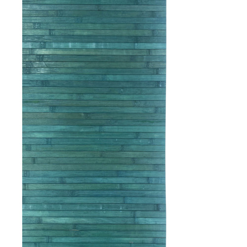 WOODY Bamboo Wood Kitchen Rug - Solid Blue, Non-Slip, Easy to Clean