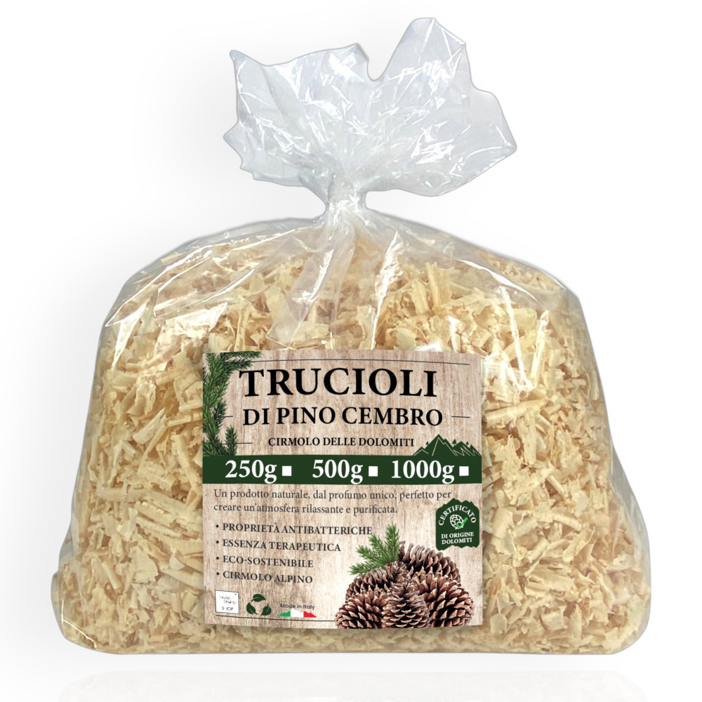 Swiss pine shavings - Swiss pine from the Dolomites, 100% natural and certified Swiss pine shavings - Swiss pine from the Dolomites, 100% natural and certified