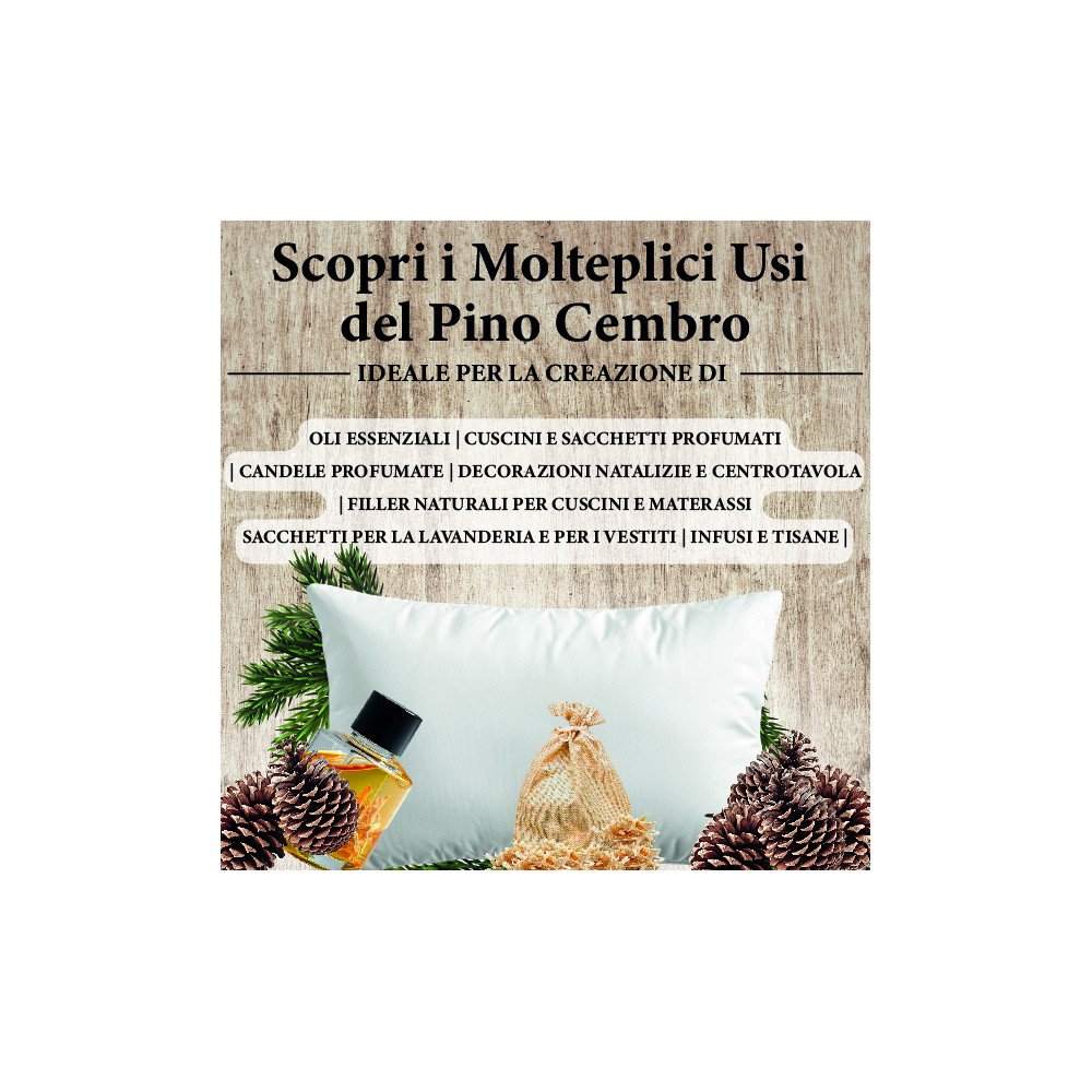 Trucioli di Pino Cembro - Cirmolo delle Dolomiti - 100% Naturali e Certificati - Profumati e Purificanti per Cuscini e Sacchetti