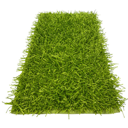 Modern Green Shaggy Rug - 6 cm Long Pile - Non-Slip, 12 Sizes - Hand-Knotted, Soft and Durable